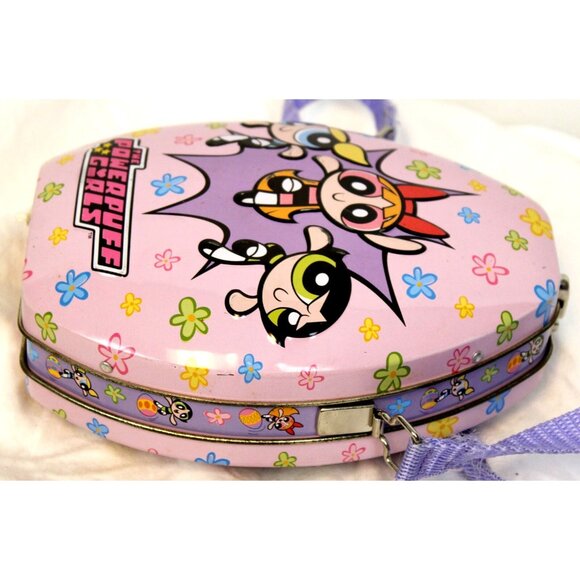 2002 Powerpuff Girls Metal Container Strap Egg Shape Purse Bag Easter Trinket - Picture 5 of 9